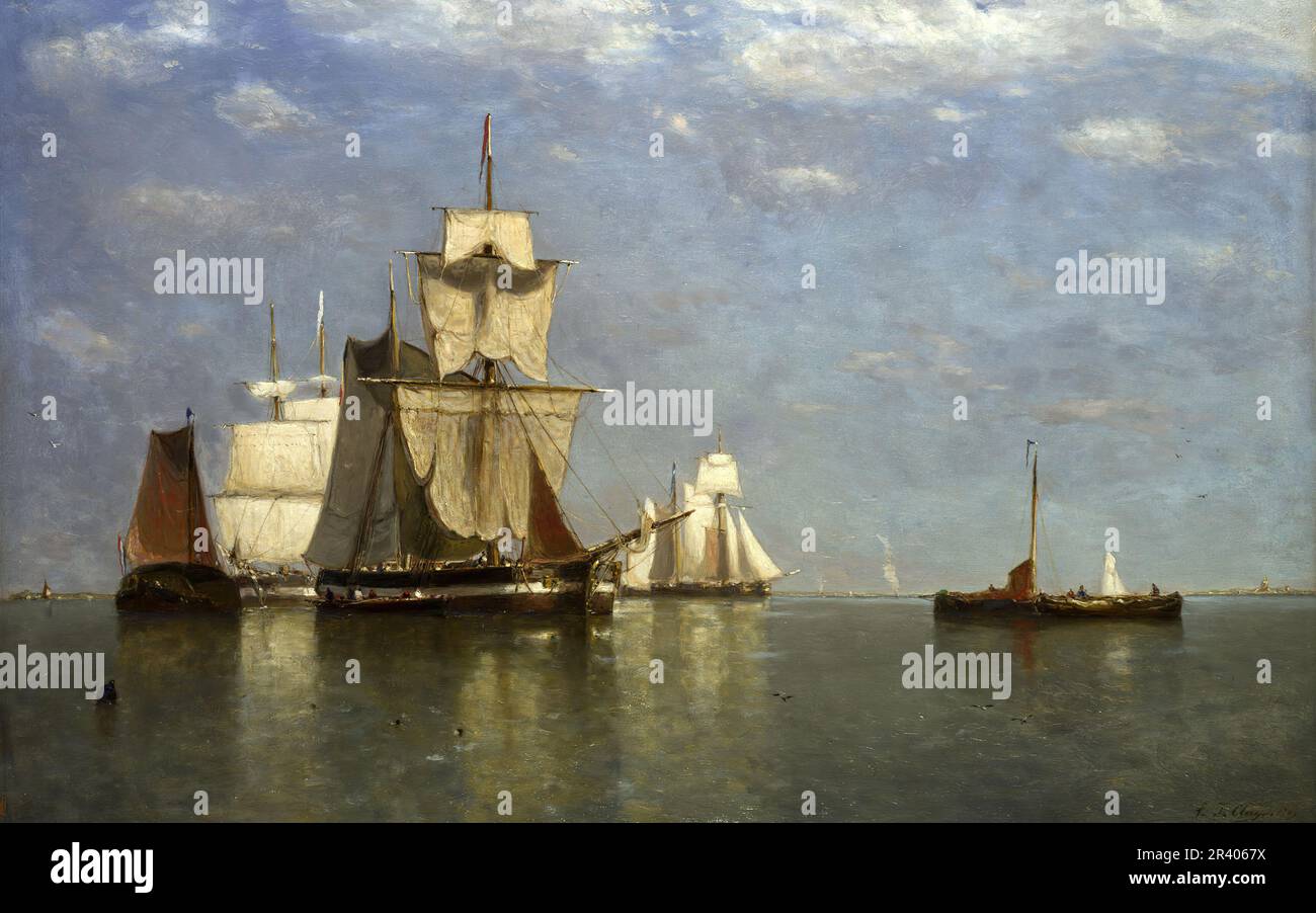 Vollständiger Titel: Schiffe liegen auf Flushing Künstler: Paul Jean Clays Herstellungsdatum: 1869 Stockfoto