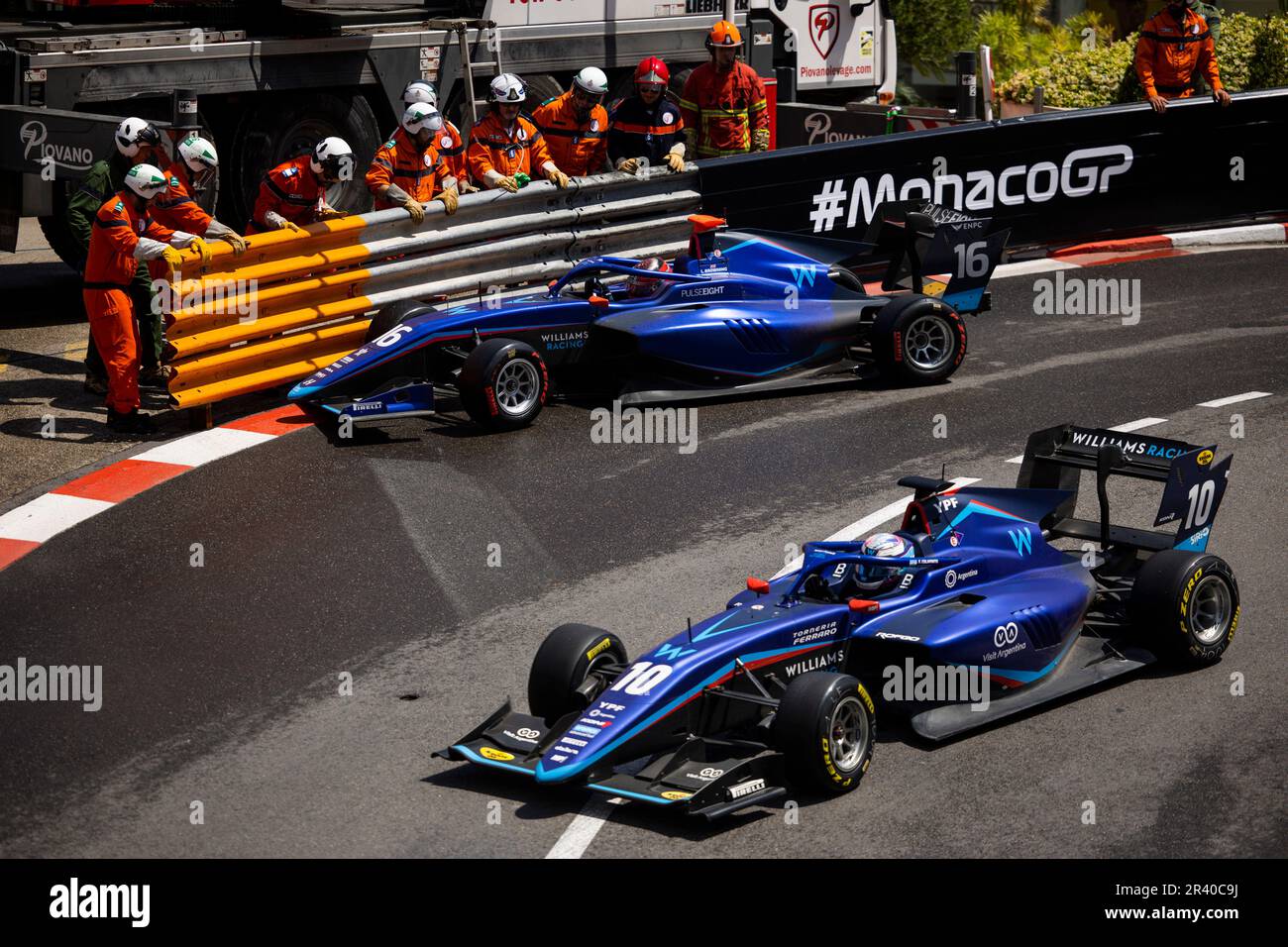 10 COLAPINTO Franco (arg), MP Motorsport, Dallara F3, 16 BROWNING Luke (gbr), HITECH GP, Action während der 3. Runde der FIA Formel-3-Meisterschaft 2023 vom 26. Bis 28. Mai 2023 auf dem Circuit de Monaco, in Monaco - Photo Julien Delfosse / DPPI Stockfoto
