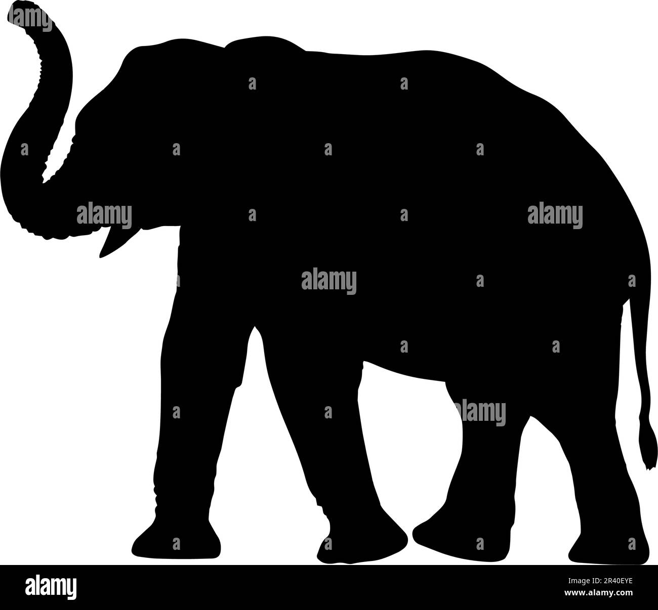 Elefantensilhouette auf weißem Hintergrund isoliert. vektordarstellung Stock Vektor