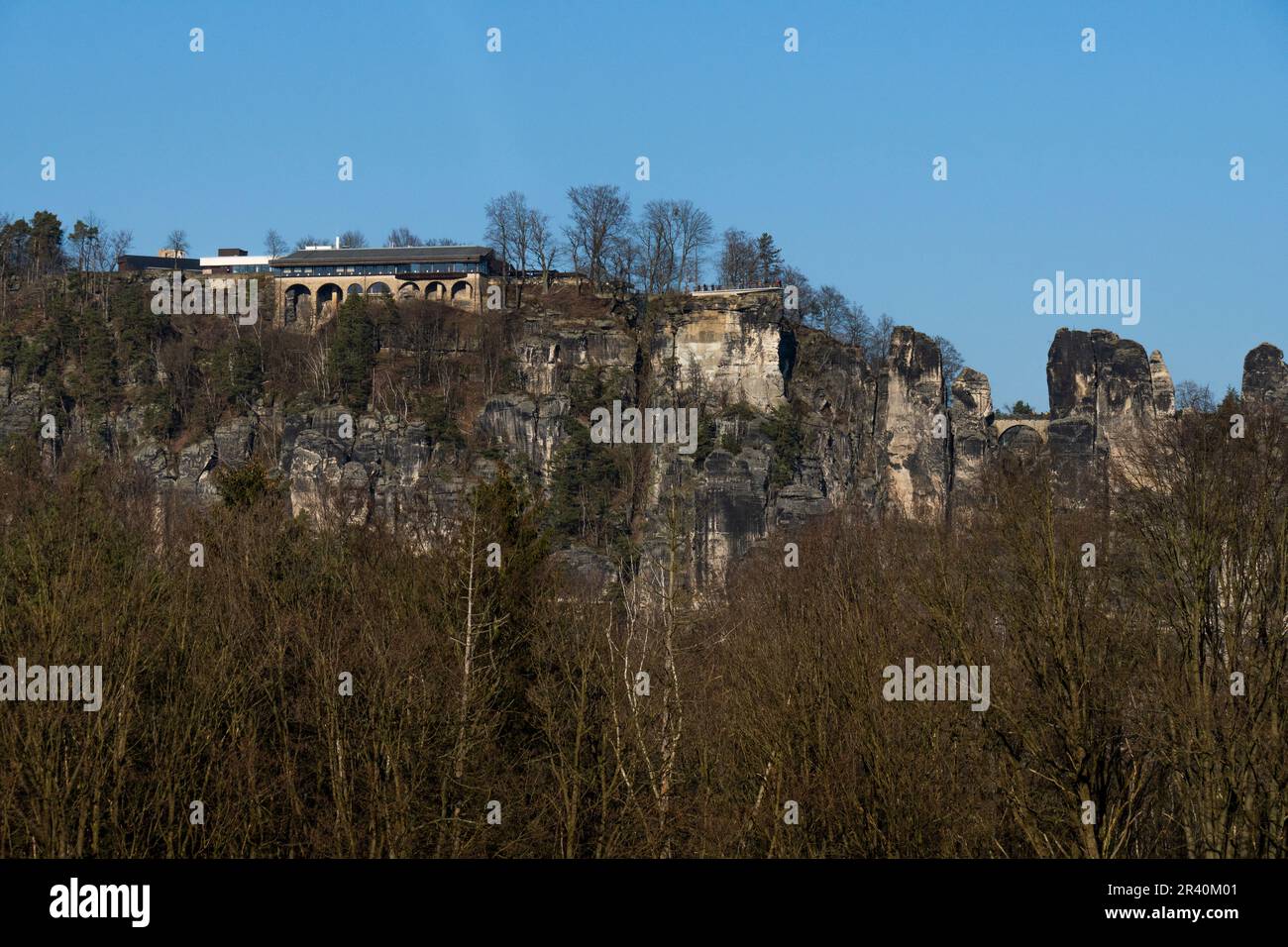 Bastei - berühmter Touristenmagnet in der sächsischen Schweiz 1 Stockfoto