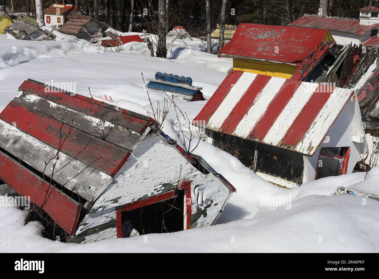 Eklutna Friedhof Stockfoto