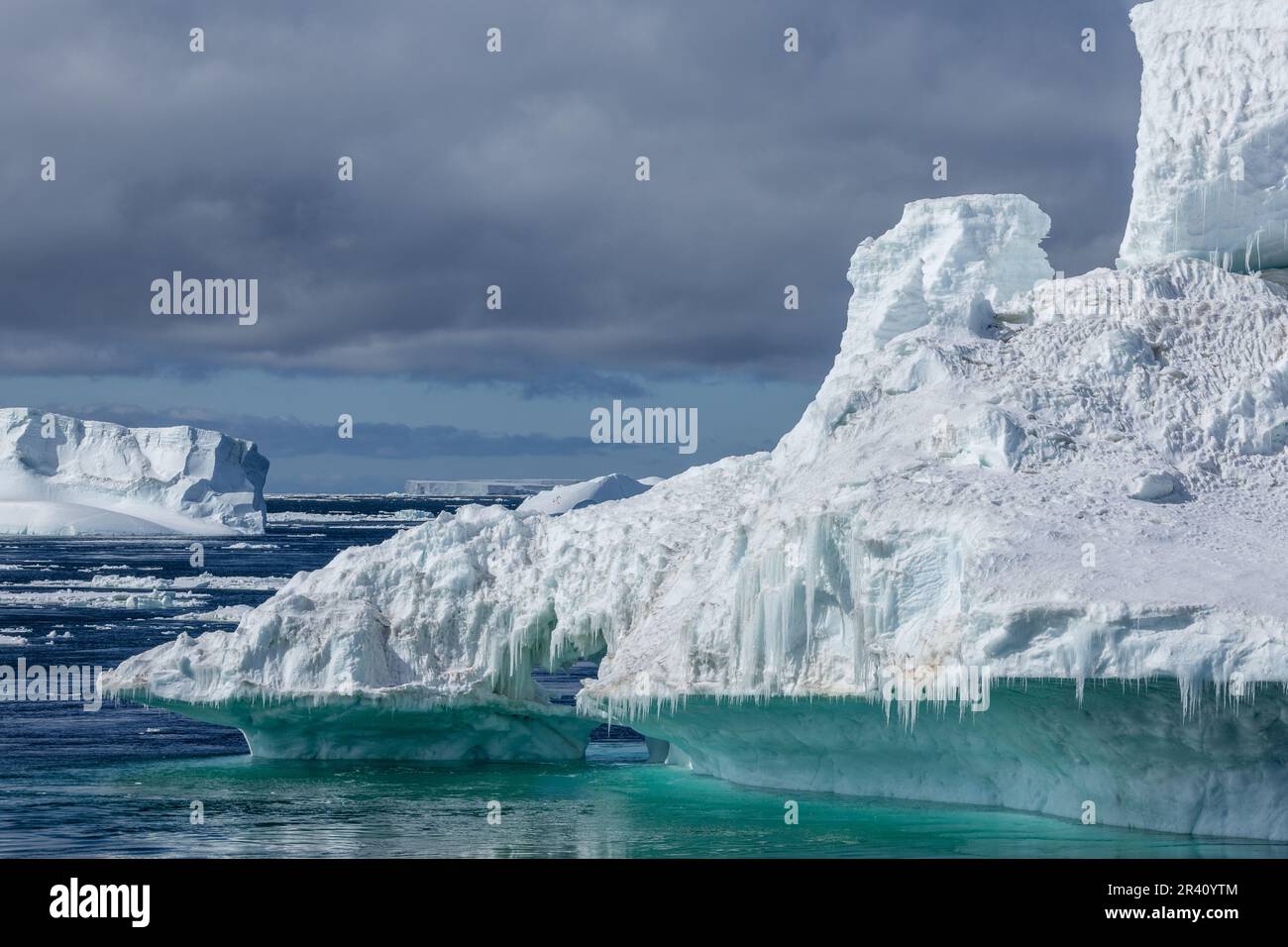 Eisberge in Cape Adare, Antarktis Stockfoto