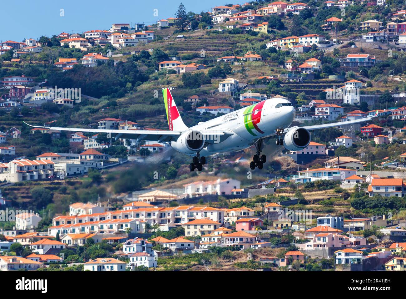 AIR Portugal Airbus A330-900neo Flughafen Funchal in Portugal Stockfoto