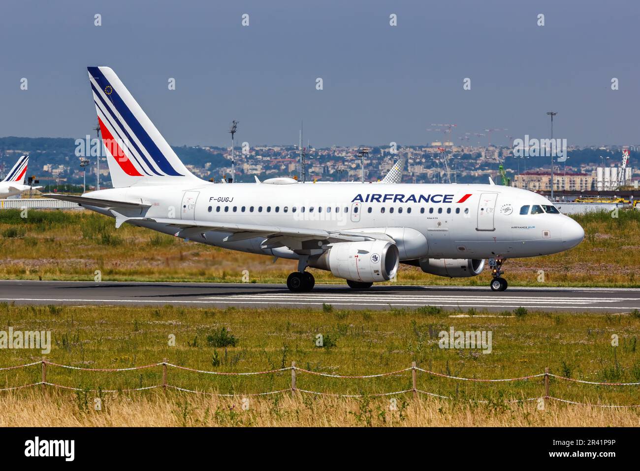 Air France Airbus A318 Flugzeug Paris Orly Flughafen in Frankreich Stockfoto