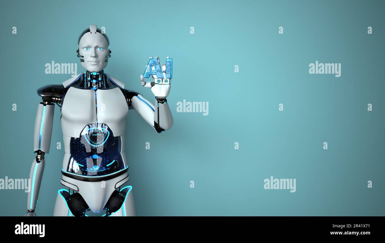 Humanoide Roboter AI Stockfoto