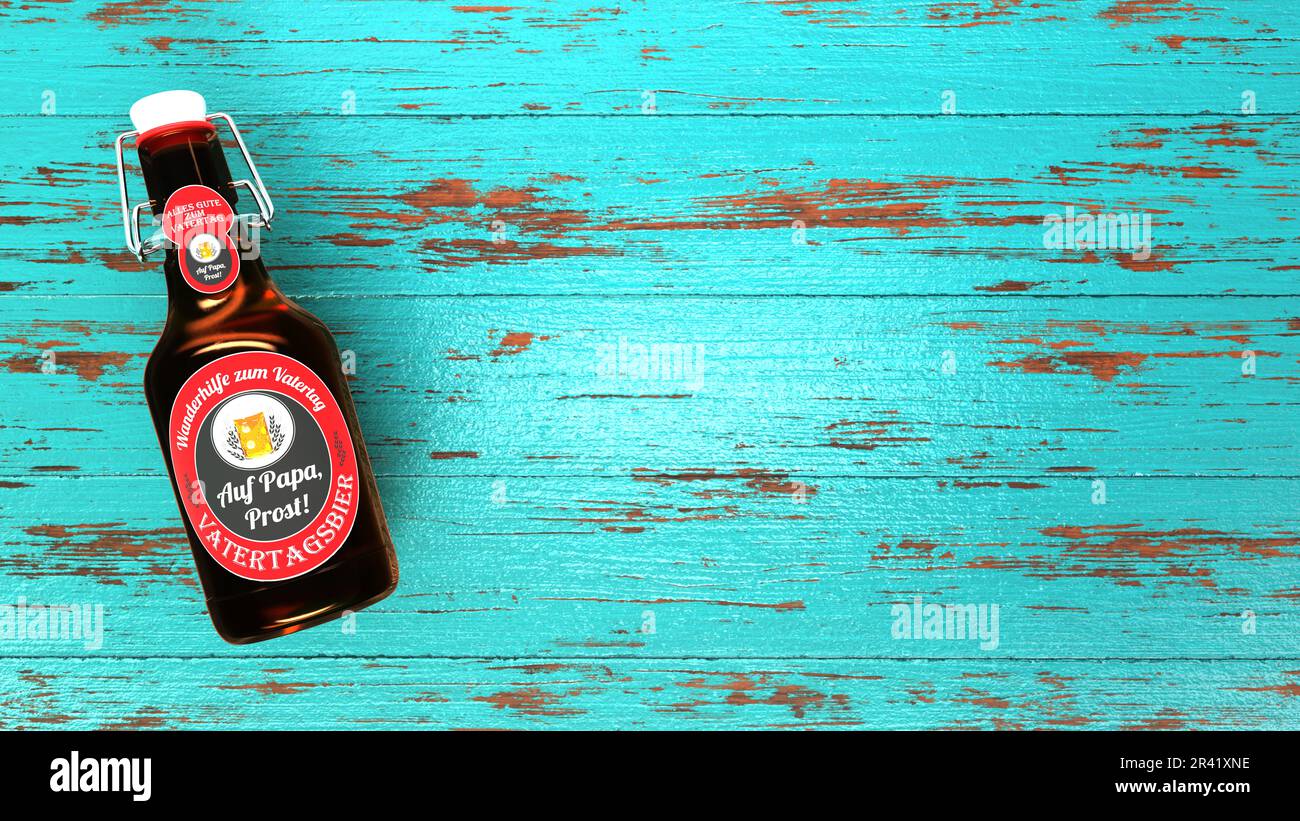 Bierflasche Vatertagsbier Stockfoto