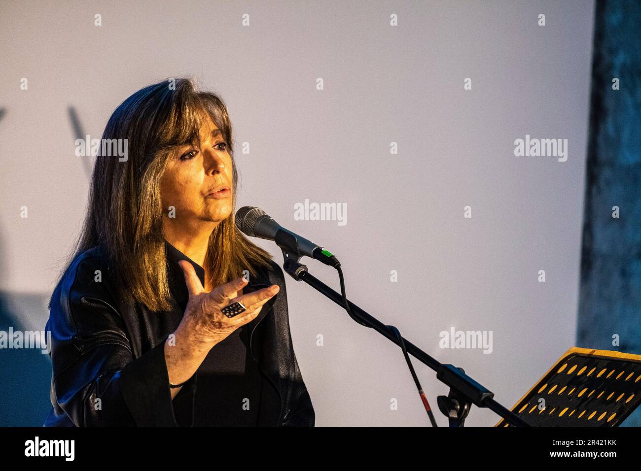 Performance von Maria del Mar Bonet, Es Baluart, Palma Mallorca. Stockfoto