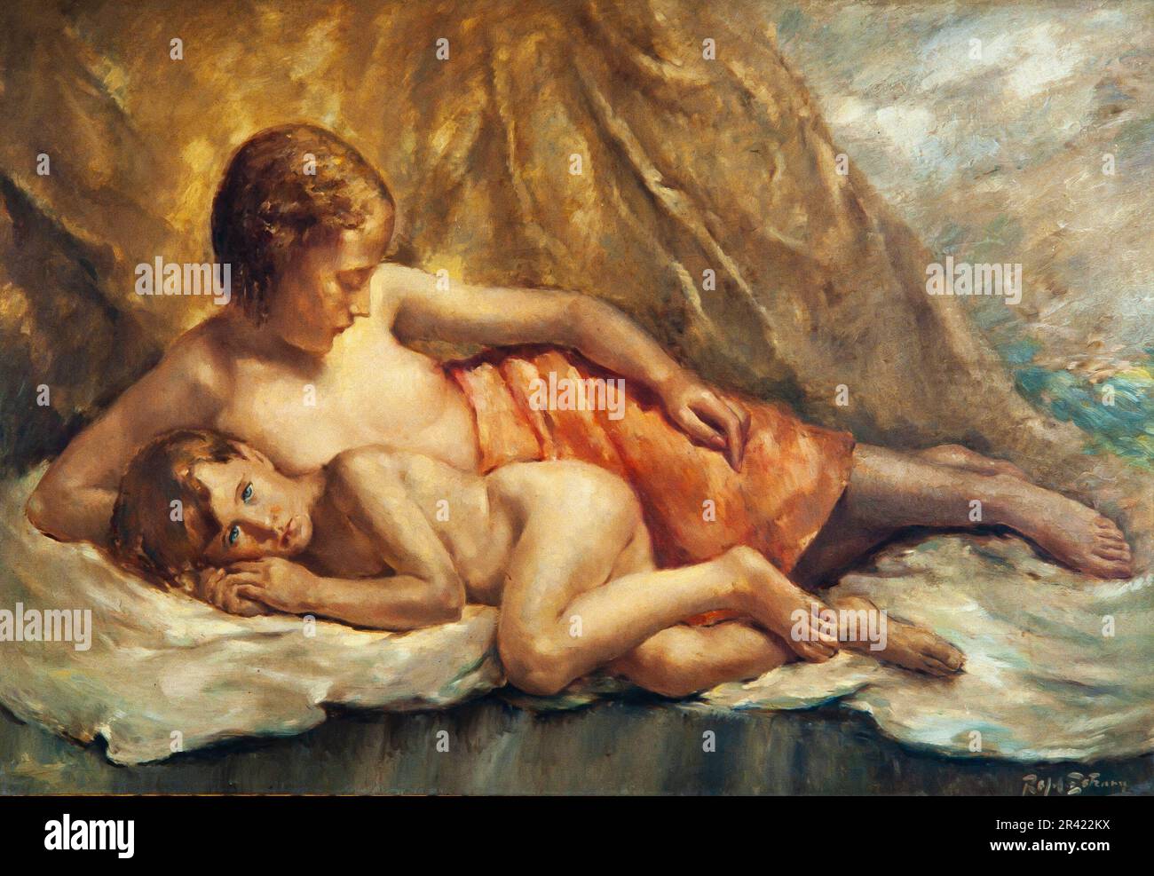 Rafael Estrany i Ros / „Madre e hijo“. Colección privada. Stockfoto