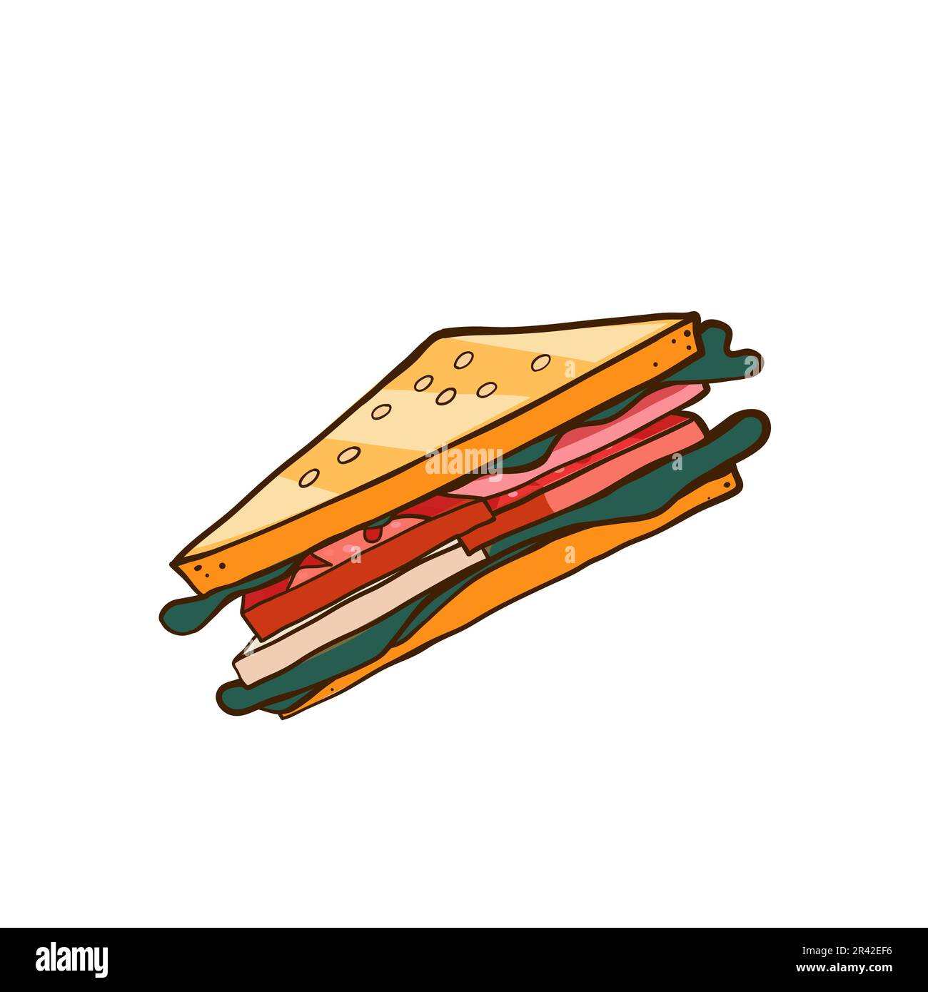 Sandwich-Symbol. Cartoon-Vektordarstellung eines Sandwich-Symbols für Webdesign Stock Vektor