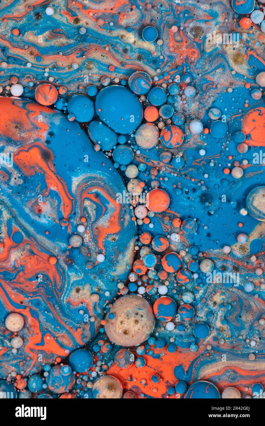 Vertikale Farbexplosion Abstrakte Acrylfarbe Stockfoto