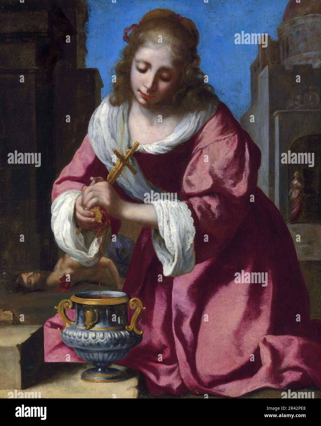 Saint Praxedis, gemalt vom niederländischen Maler des Goldenen Zeitalters Johannes Vermeer im Jahr 1655 Stockfoto
