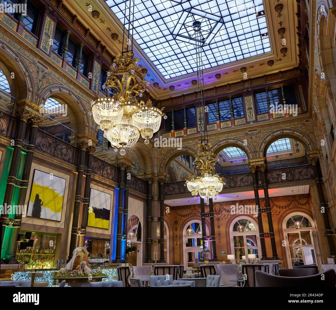 Die stilvolle Lobby im Hilton Paris Opera Hotel, Paris FR Stockfoto