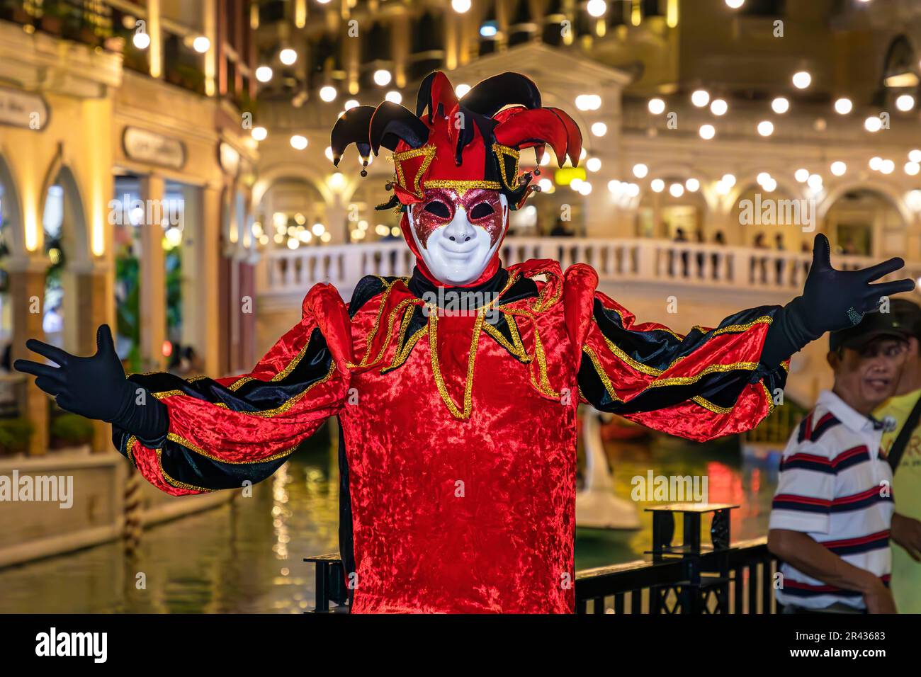 Carnival-Kostüm, Venice Grand Canal Mall, Taguig City, Manila, Philippinen Stockfoto