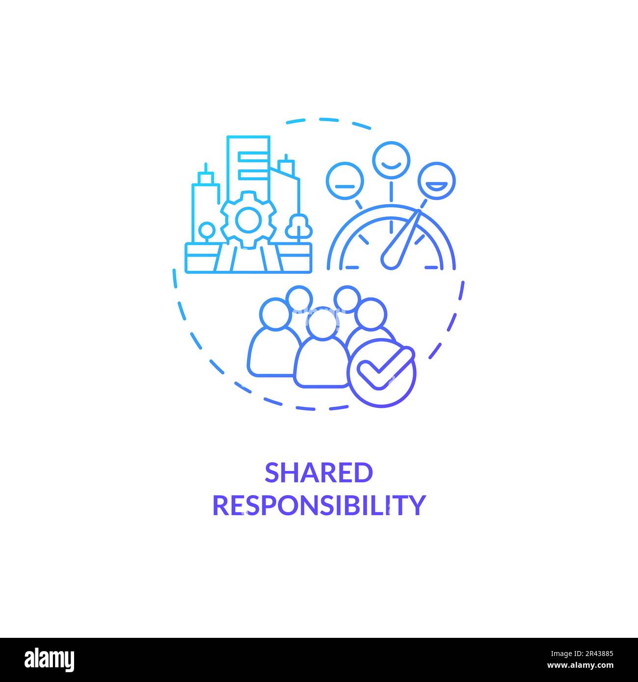 Blaues Verlaufssymbol für gemeinsame Verantwortung Stock Vektor