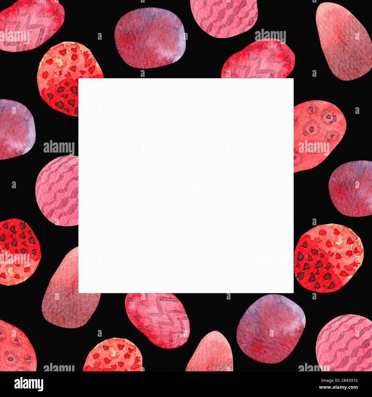 Abstrakter Rahmen. Aquarelle in verschiedenen Formen. Kunstdruck für Schönheit, Mode. Modernes Design. Stockfoto