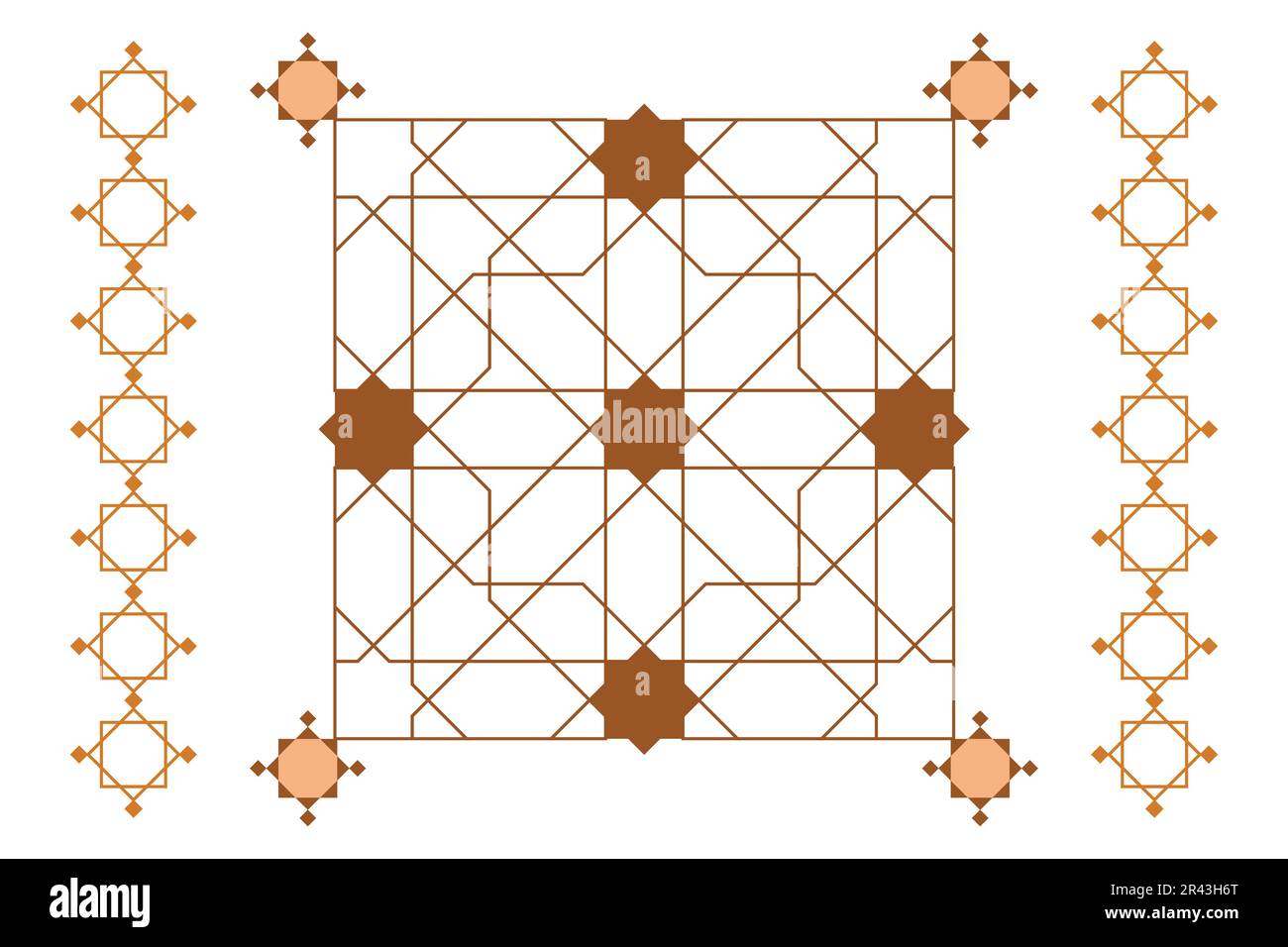 Arabische Mustervektoren. Islamisches Muster. Geometrische Mandala. Vintage-Fliesen mit antikem, nahtlosem Design. Stock Vektor