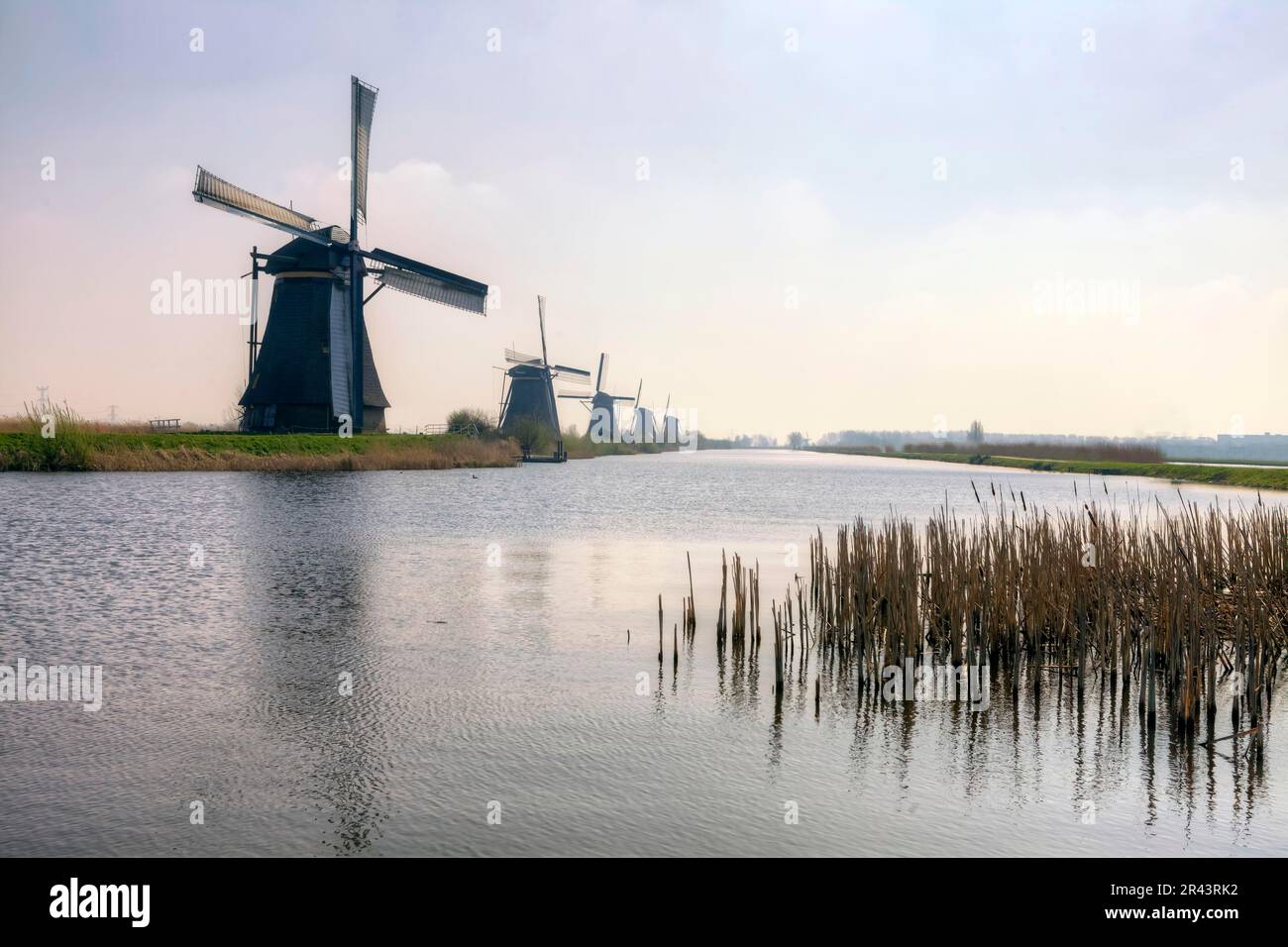 Kinderdijk, Moolenwaard, Südholland, Niederlande Stockfoto