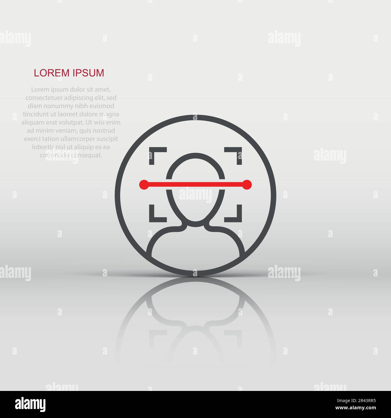 Gesicht Symbol im flachen Stil. Gesichtsbehandlung id Vector Illustration auf weißem Hintergrund isoliert. Identifizierung Algorithmus Geschäftskonzept. Stock Vektor