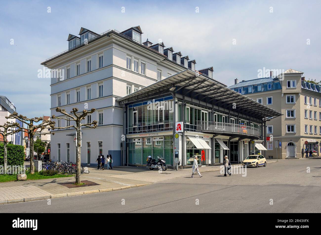 Renoviertes altes Gebäude, ehemaliges Lyceum, Kempten, Allgaeu, Bayern, Deutschland Stockfoto