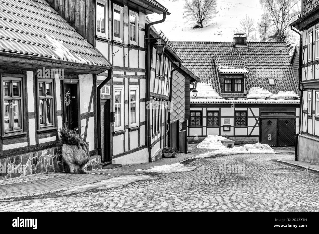 Stolberger Fachwerkstadt im harz Stockfoto
