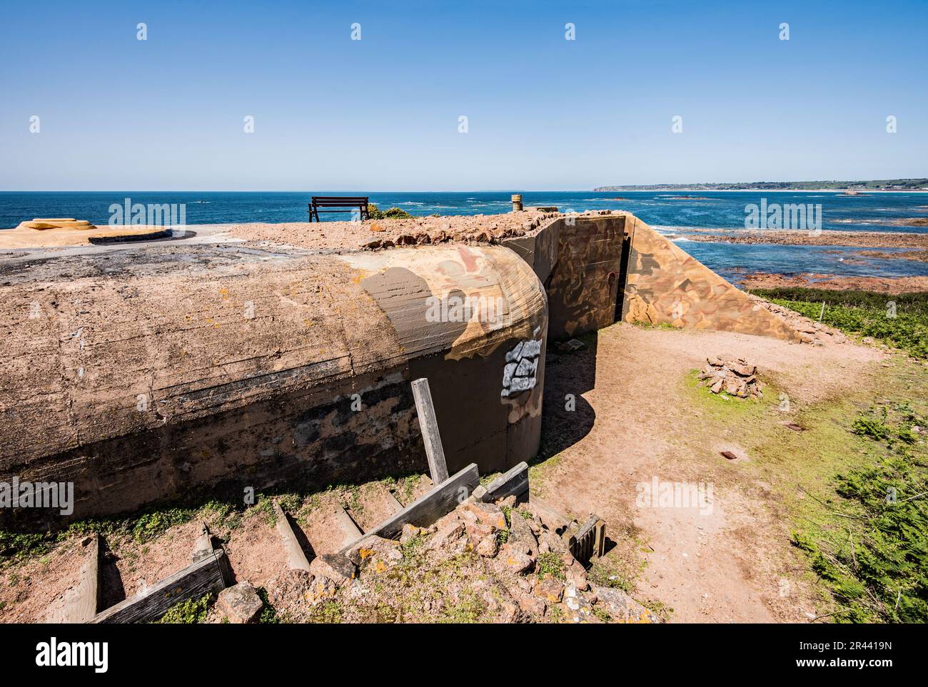 WW2 Bunker und Befestigungsanlagen in Corbiere auf Jersey auf den Kanalinseln Stockfoto