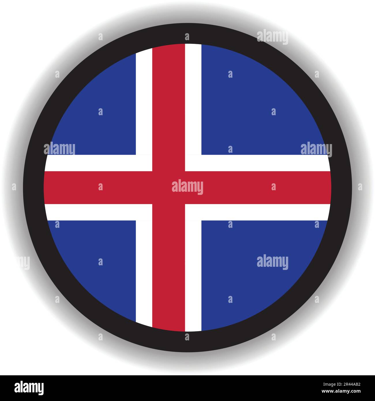 Island Flagge runde Form Stock Vektor