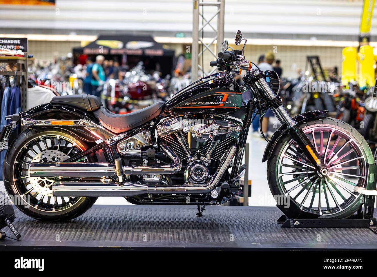 Harley Davidson Exhibition Chopper Motocycle Show Festival im Northen Bike Festival 2023. 20. Mai 2023, Chiang Mai, THAILAND. Stockfoto