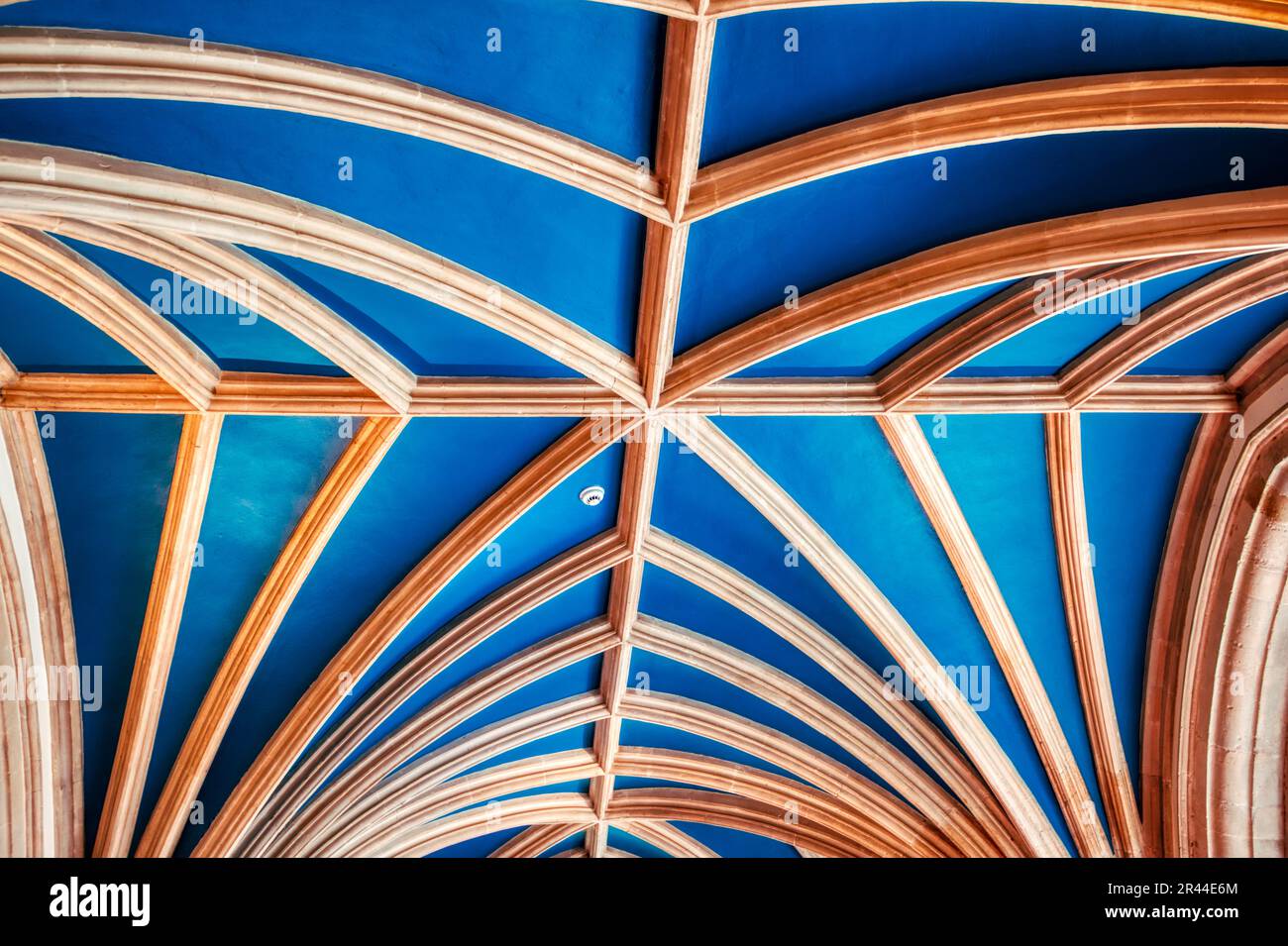 Gewölbte blaue Decke im Palace House, Beaulieu, Hampshire, Großbritannien Stockfoto