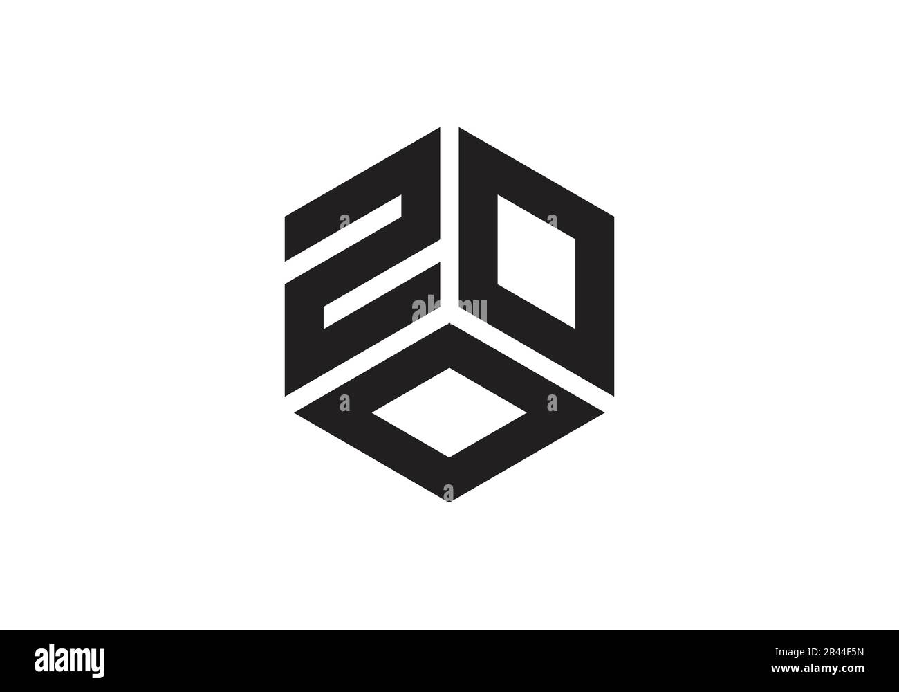 ZOO ursprüngliches Monogramm Letter 200 Logo-Design Vektorvorlage z o o Cube Polygon Letter Logo-Design Stock Vektor