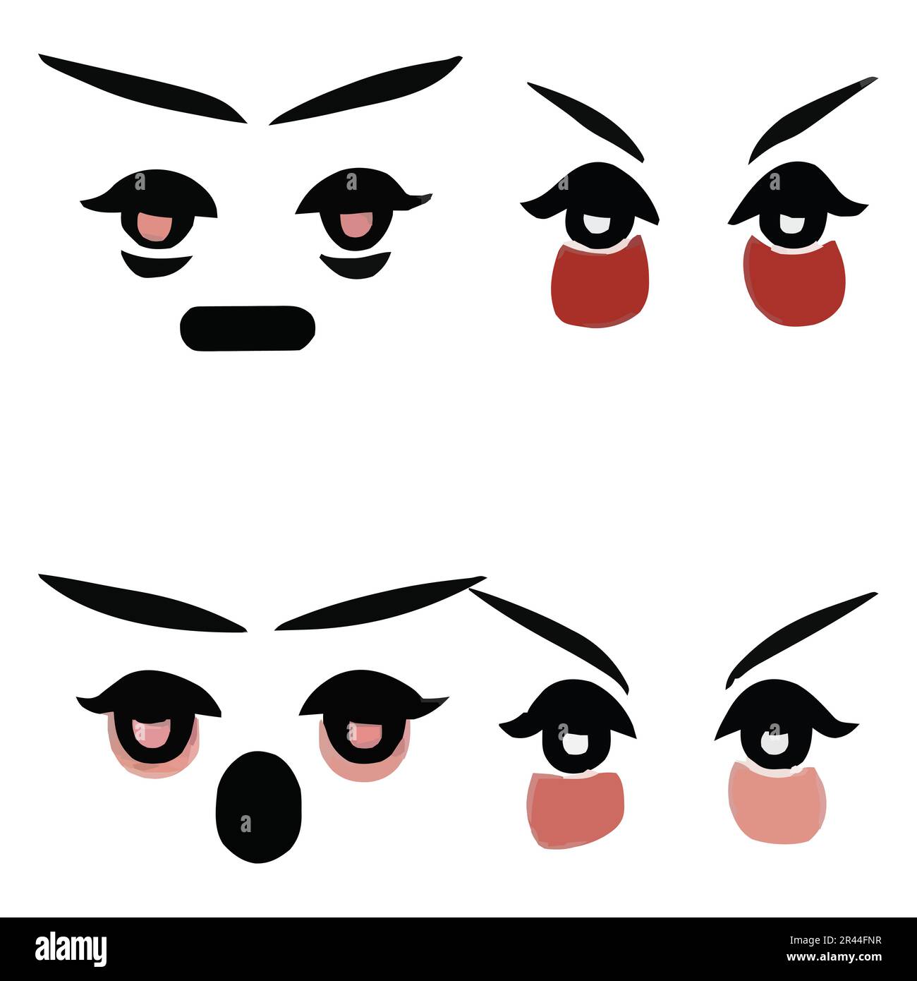 Augen und Gesichtsausdrücke Stock Vektor