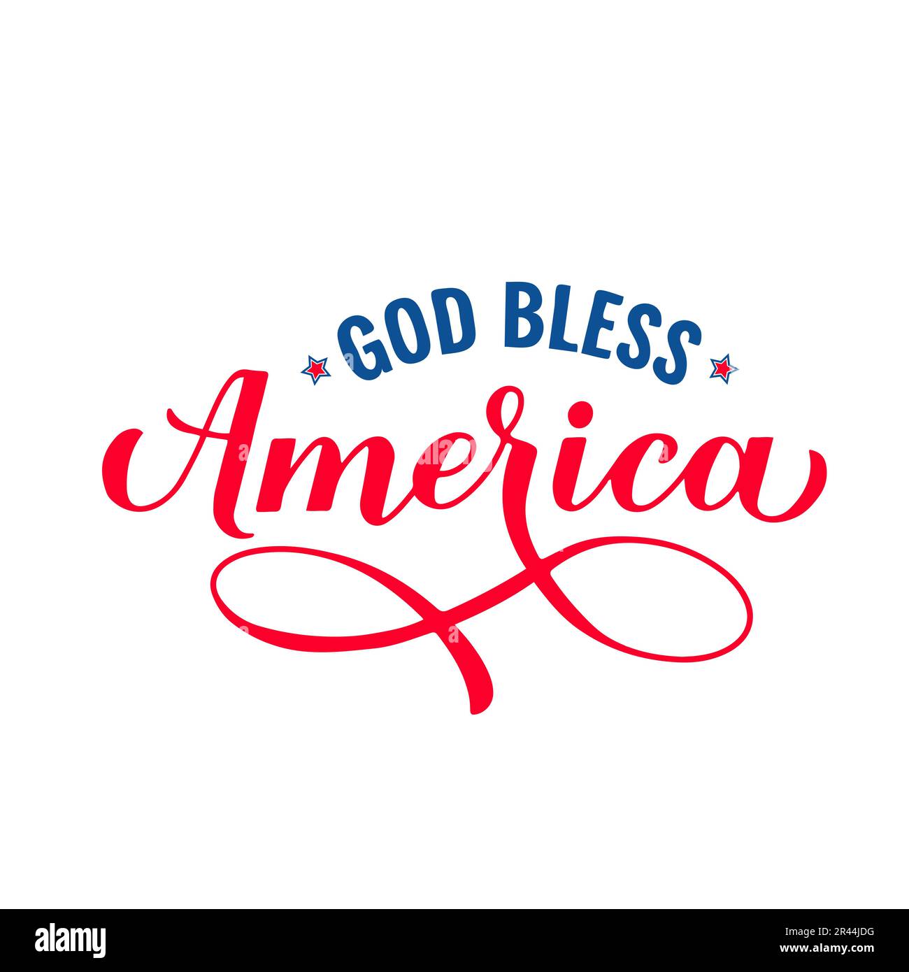 Gott schütze Amerika. Patriotisches Zitat. Design für Juli 4. US-Unabhängigkeitstag. Vektorvorlage für Typografie-Poster, Banner, Grußkarte, Hemd usw. Stock Vektor