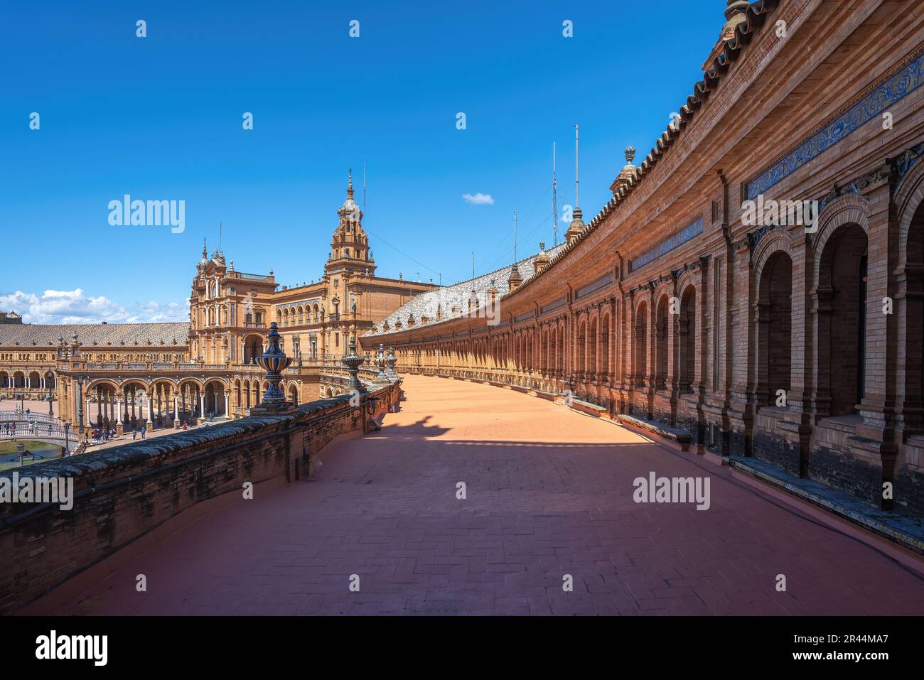 Obere Galerie am Plaza de Espana - Sevilla, Andalusien, Spanien Stockfoto