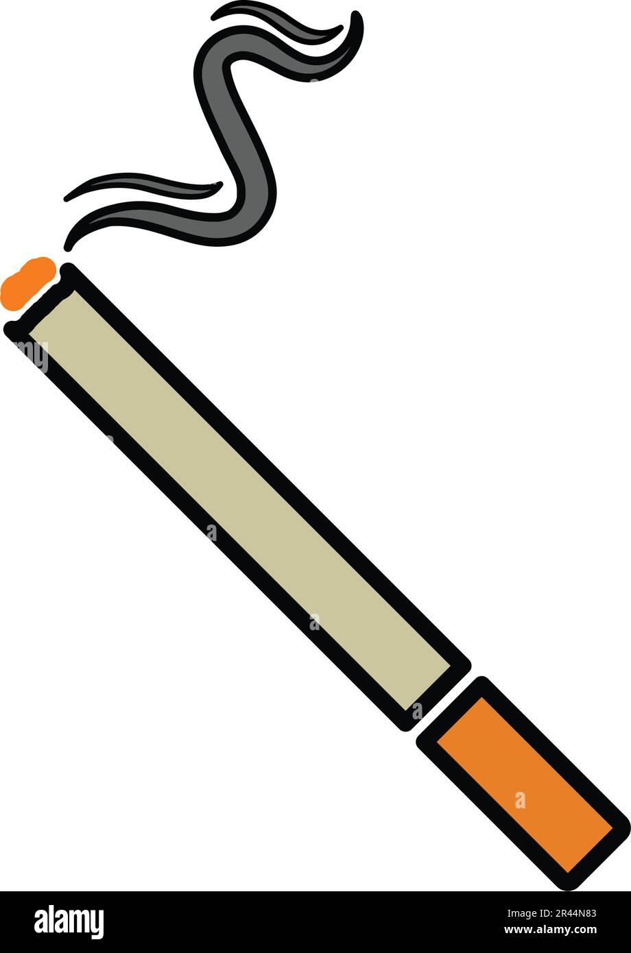 Cheroot, Zigarettensymbol für Grafik- und Webdesign oder kommerzielle Zwecke. Stock Vektor