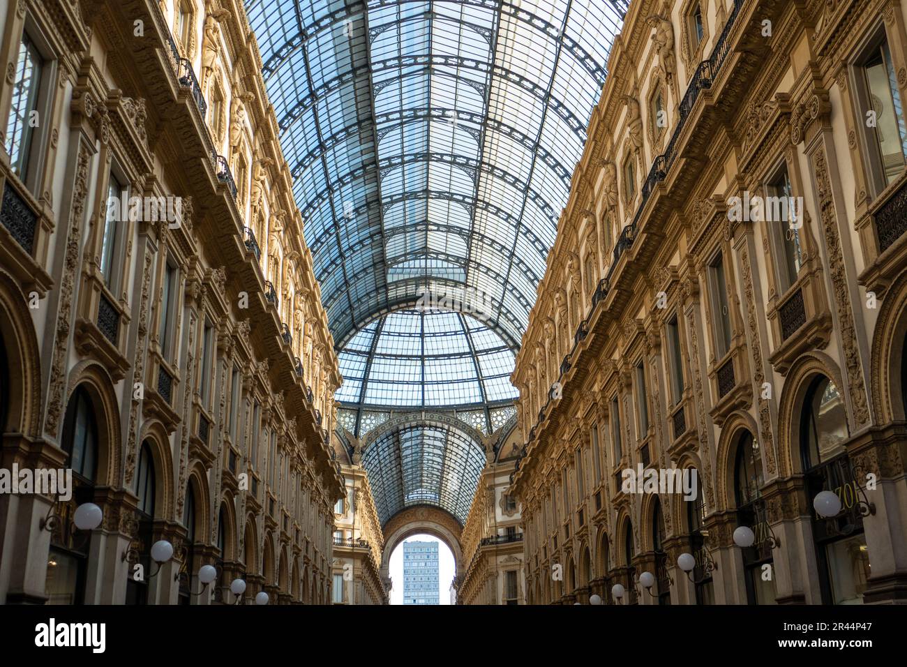 Ausblick auf die wunderschöne Galleria Vittorio Emanuele II in Mailand, Italien Stockfoto