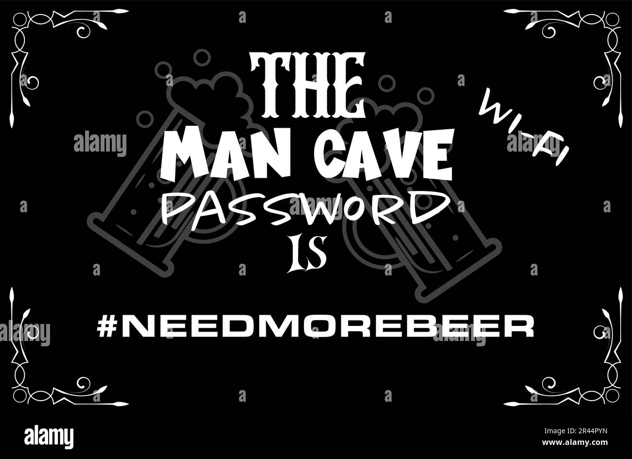 Das man Cave WLAN-Passwort – Vektordarstellung Stock Vektor