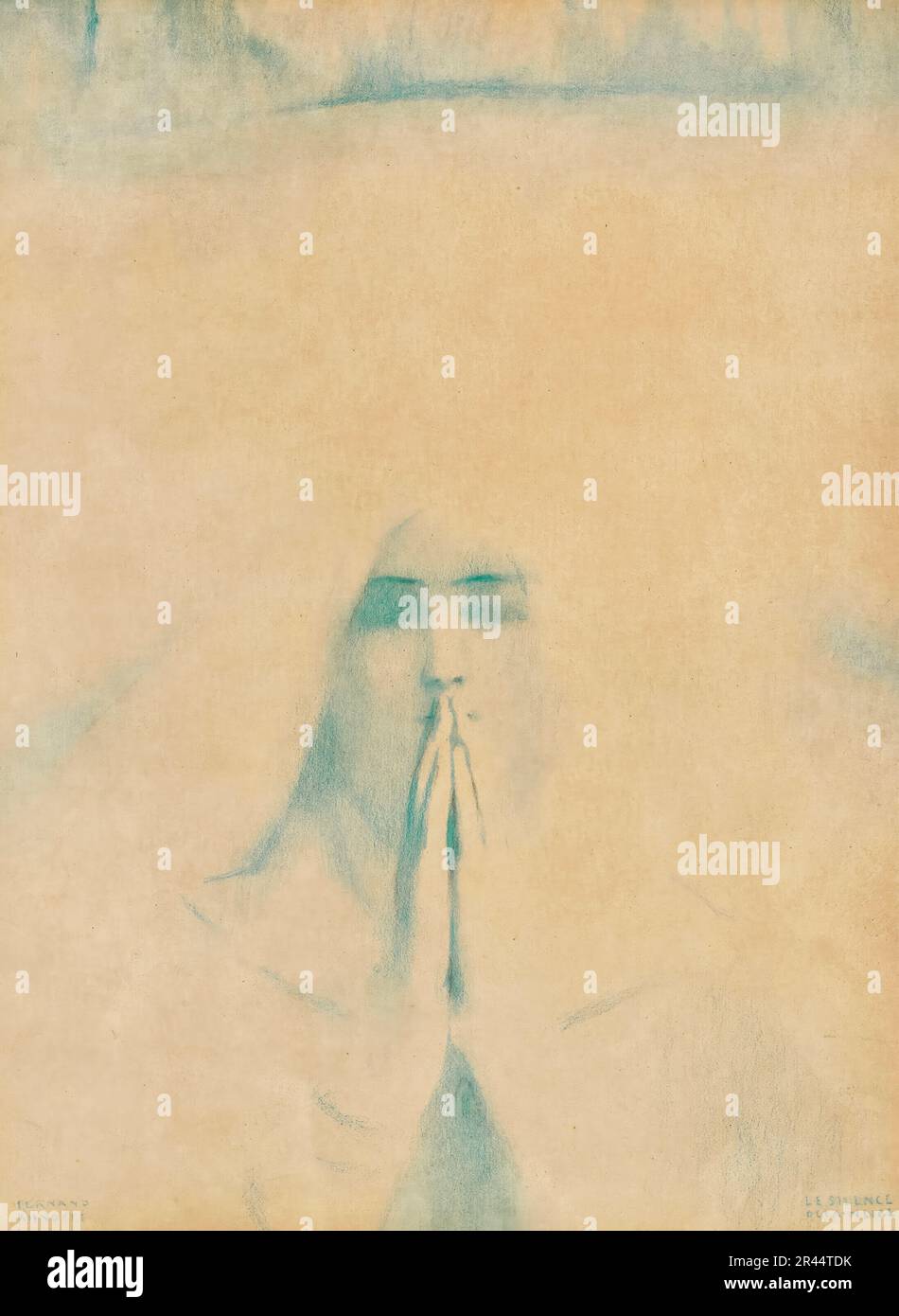 Fernand Khnopff, Le Silence de la Neige (die Stille des Schnees), Ziehung 1916 Stockfoto