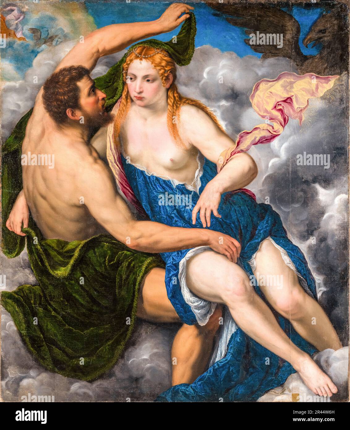 Paris Bordone, Jupiter und IO, Gemälde 1550-1559 Stockfoto