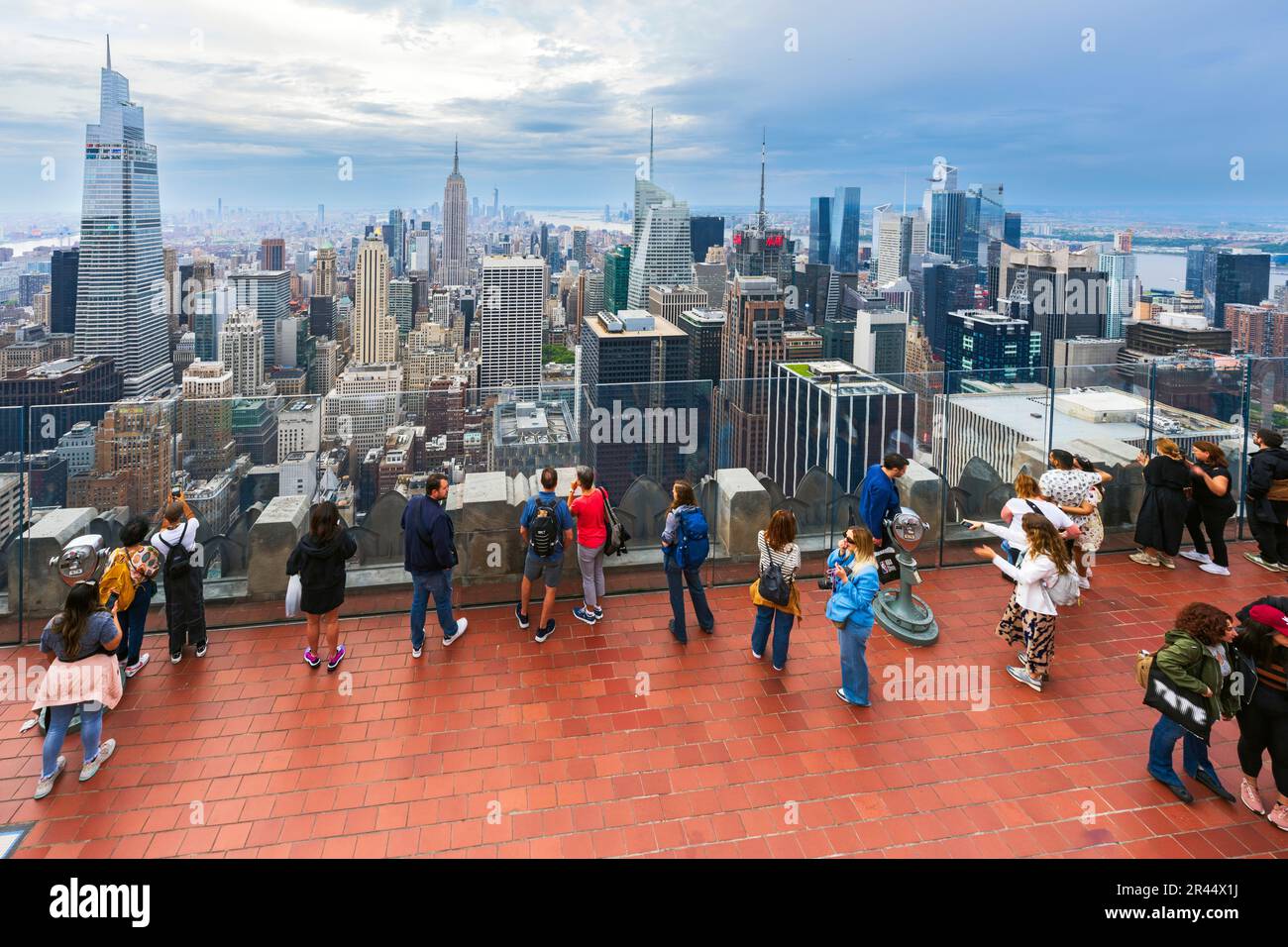 Skyline von Manhatten, Panoramaaussicht, New York City, NY, Vereinigte Staaten von Amerika Stockfoto
