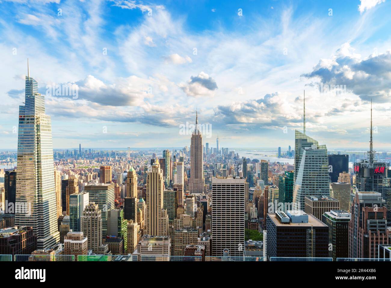 Skyline von Manhatten, Panoramaaussicht, New York City, NY, Vereinigte Staaten von Amerika Stockfoto