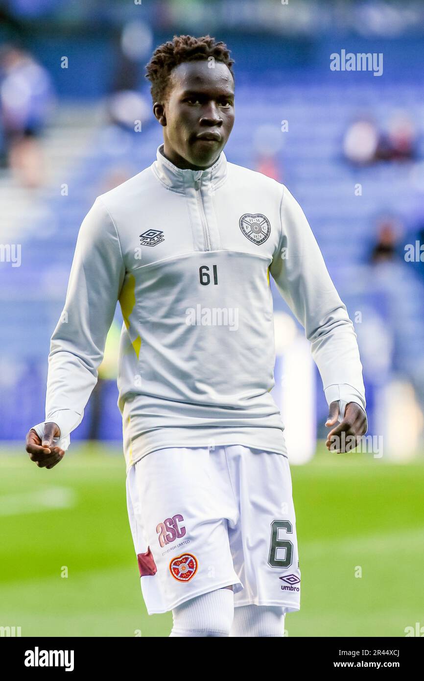 Garang Kuol, voller Name Garang Mawien Kuol, ein ägyptischer Profi-Fußballspieler, der derzeit für Heart of Midlothian spielt, Stockfoto