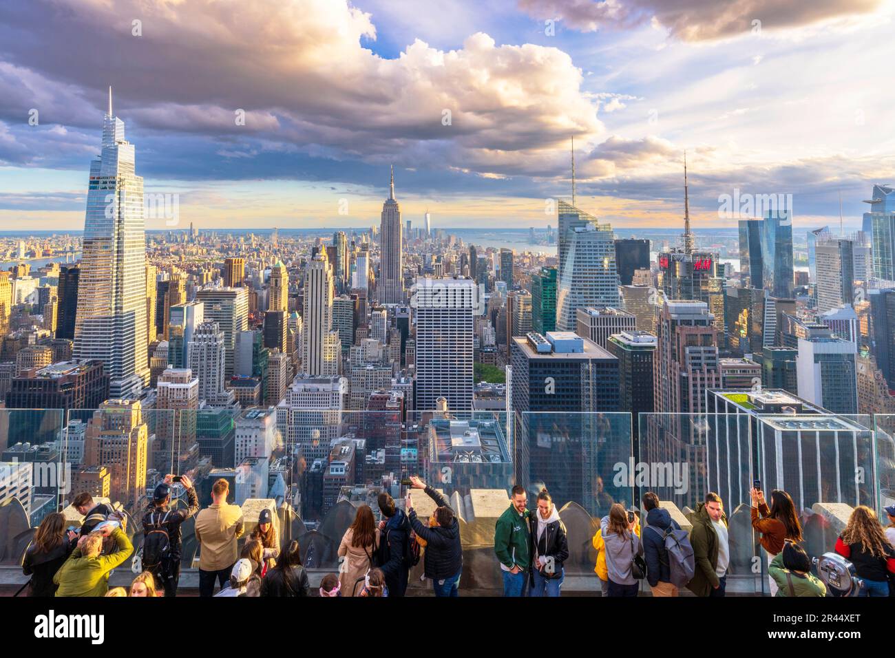 Skyline von Manhatten, Panoramaaussicht, New York City, NY, Vereinigte Staaten von Amerika Stockfoto