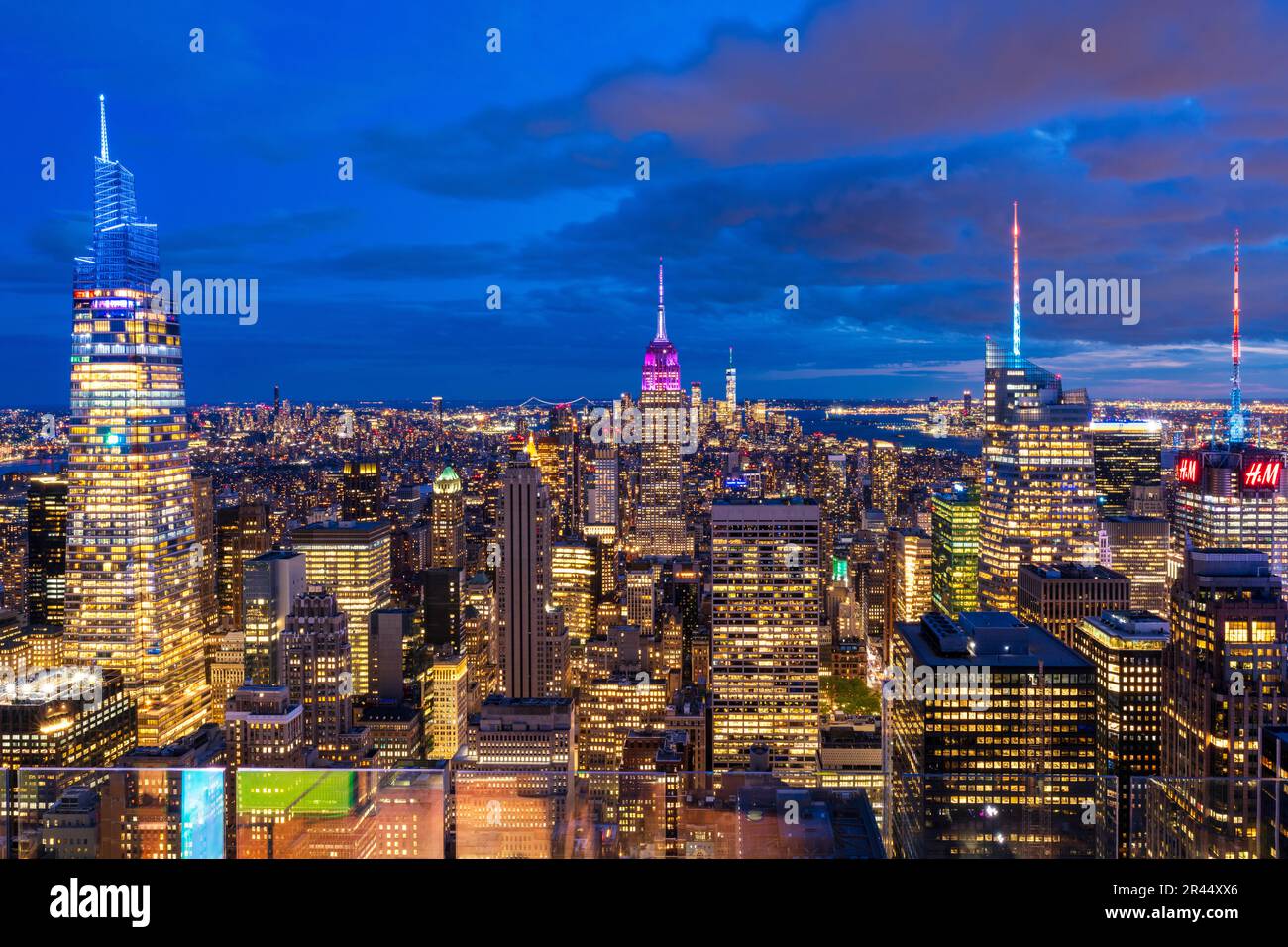 Skyline von Manhatten, Panoramaaussicht, New York City, NY, Vereinigte Staaten von Amerika Stockfoto