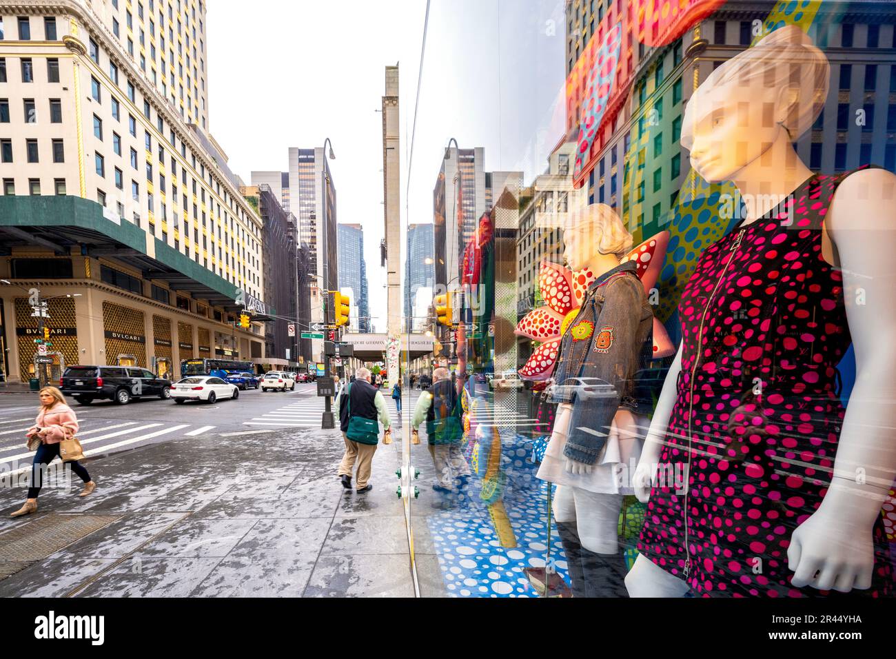 Fifth Avenue Street Scene, Manhatten New York City, NY, Vereinigte Staaten von Amerika Stockfoto