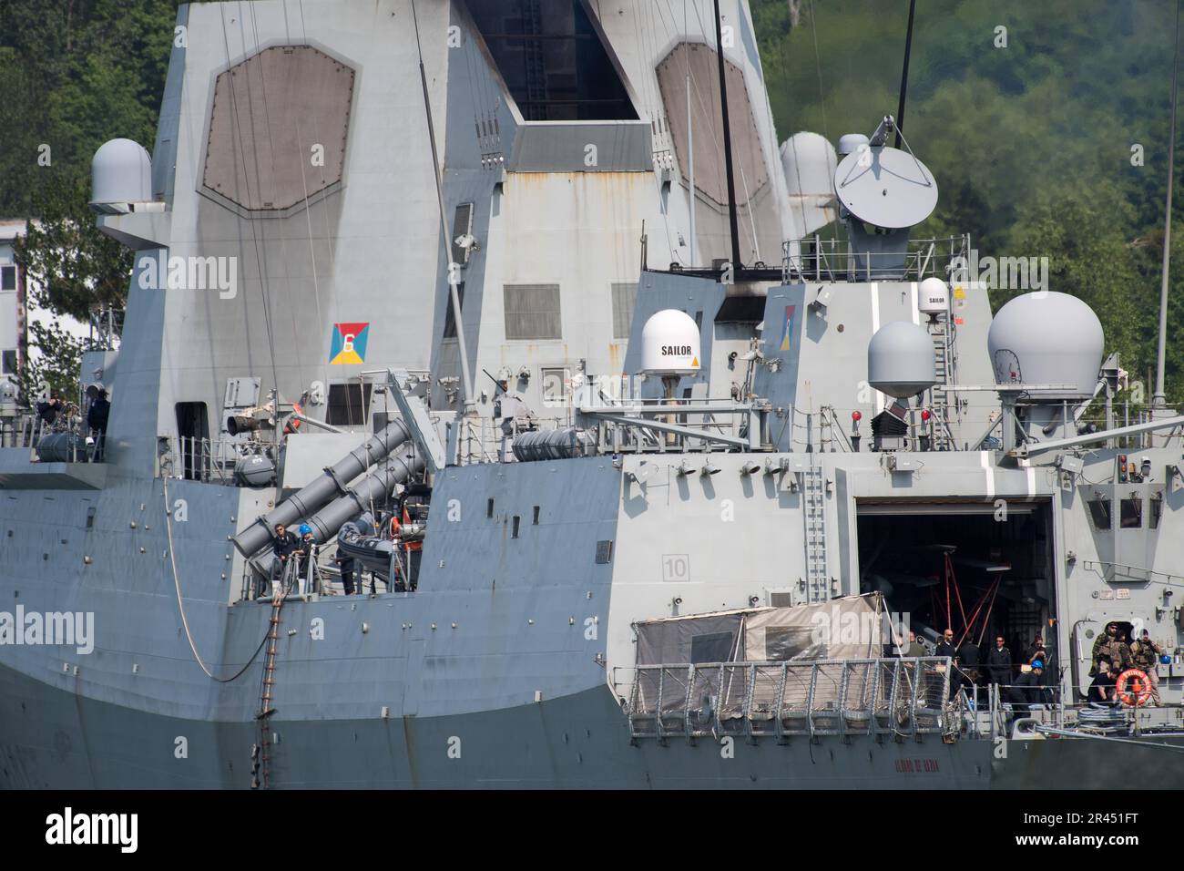 Gdynia, Polen. 26. Mai 2023 Spanische Fregatte der Alvaro de Bazan-Klasse ESPS Alvaro De Bazan F101, Teil der ständigen NATO Maritime Group One SNMG1, kam im Hafen von Gdynia an © Wojciech Strozyk / Alamy Live News Stockfoto