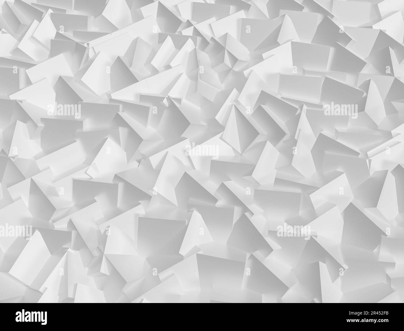 Abstrakter und konzeptioneller grauer geometrischer Texturhintergrund mit Würfeln für das Design. 3D-Rendering Stockfoto