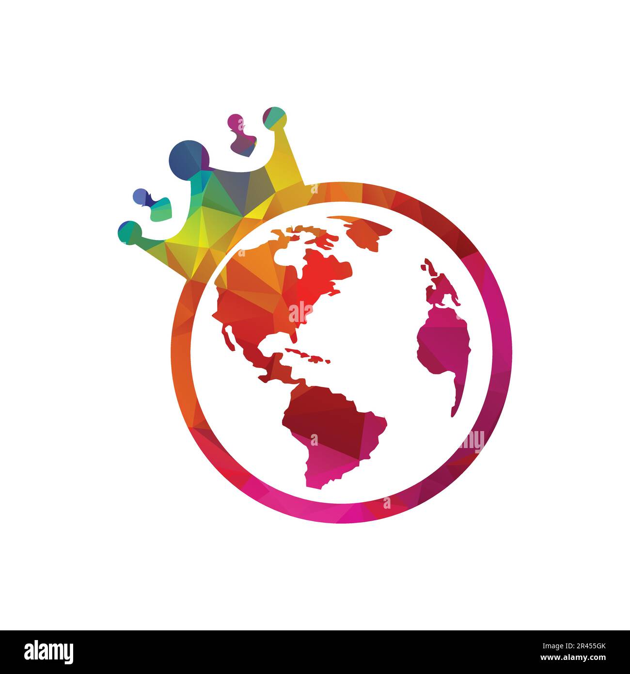 Globe King Vektor-Logo-Design. Globe King Vektor-Logo-Design. Stock Vektor
