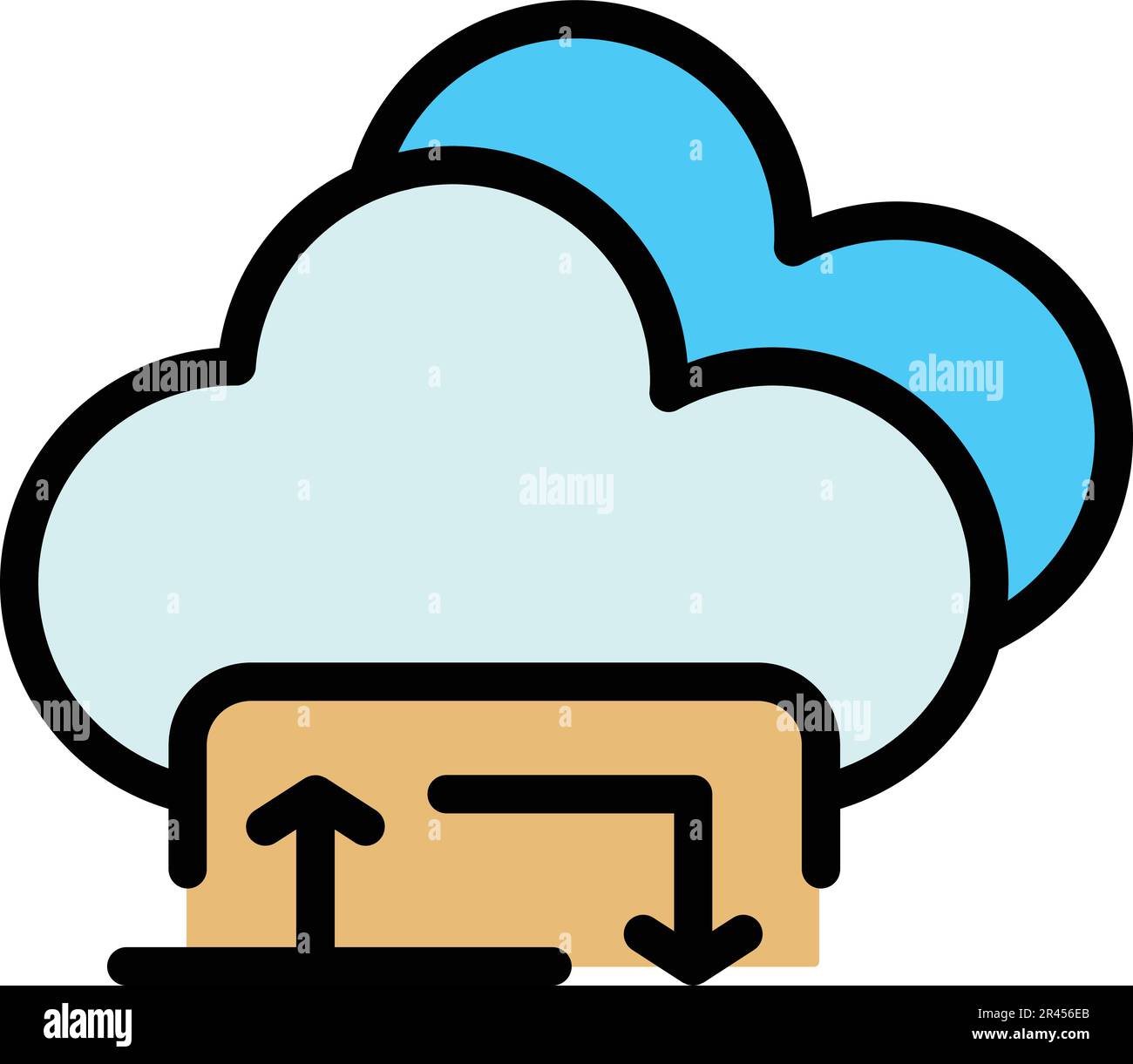 Cloud-Symbol für Suchdaten filtern. Gliederungsfilter Suchdaten-Cloud-Vektorsymbol für Webdesign isoliert auf weißer Hintergrundfarbe Stock Vektor