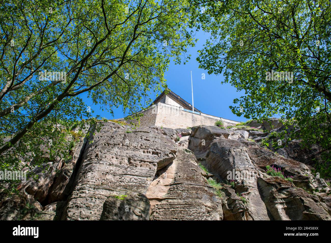 Blick auf Nottingham Castle in Nottingham City, Nottinghamshire England Großbritannien Stockfoto