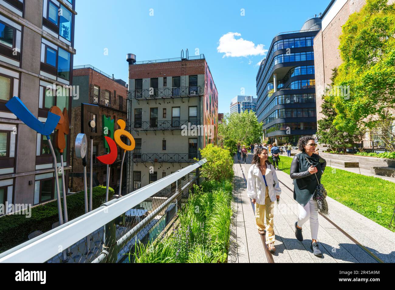 Die Highline, Public Elevated New York City Park, Chelsea, Meatpacking District, Manhatten, New York City, NY, Vereinigte Staaten von Amerika Stockfoto