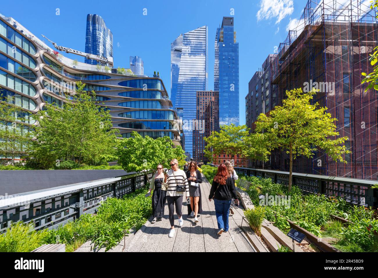 Die Highline, Public Elevated New York City Park, Chelsea, Meatpacking District, Manhatten, New York City, NY, Vereinigte Staaten von Amerika Stockfoto